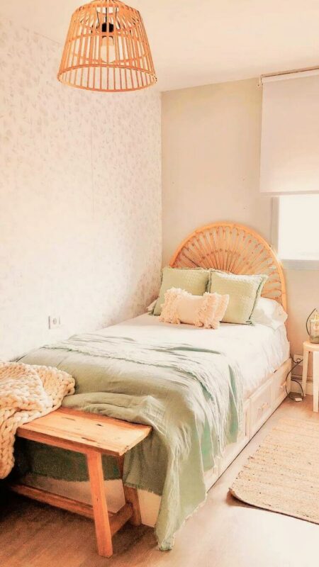 Dekor kamar tidur sederhana hijau