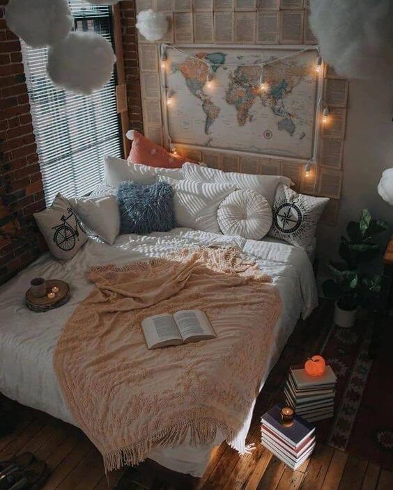 Dekor kamar tidur sederhana lukisan dunia