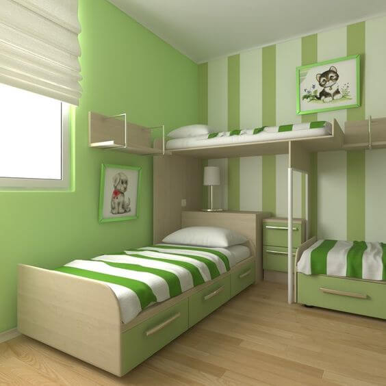Dekorasi Kamar Tidur Sempit hijau 1