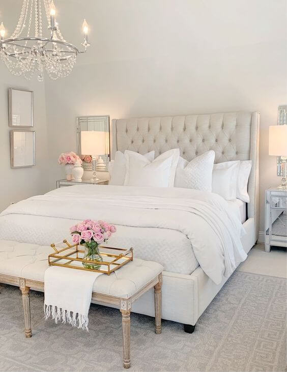 Warna cat kamar tidur romantis putih