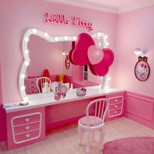 Dekorasi Kamar Tidur Anak Perempuan Hello Kitty Cermin