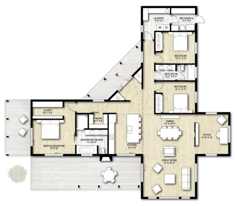 Desain Rumah Minimalis 3 Kamar Model 115