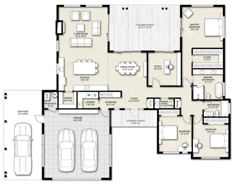 Desain Rumah Minimalis 3 Kamar Model 320