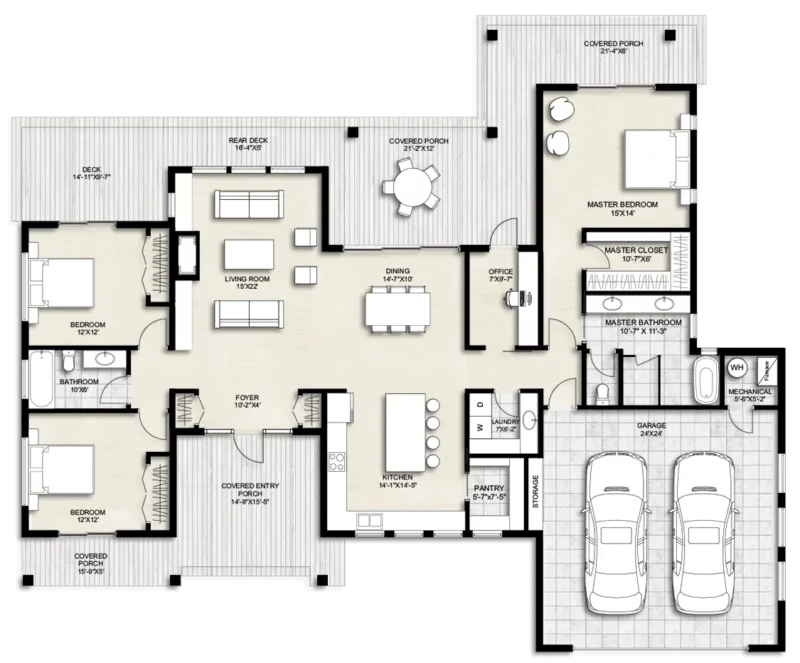 Desain Rumah Minimalis 3 Kamar Model 622