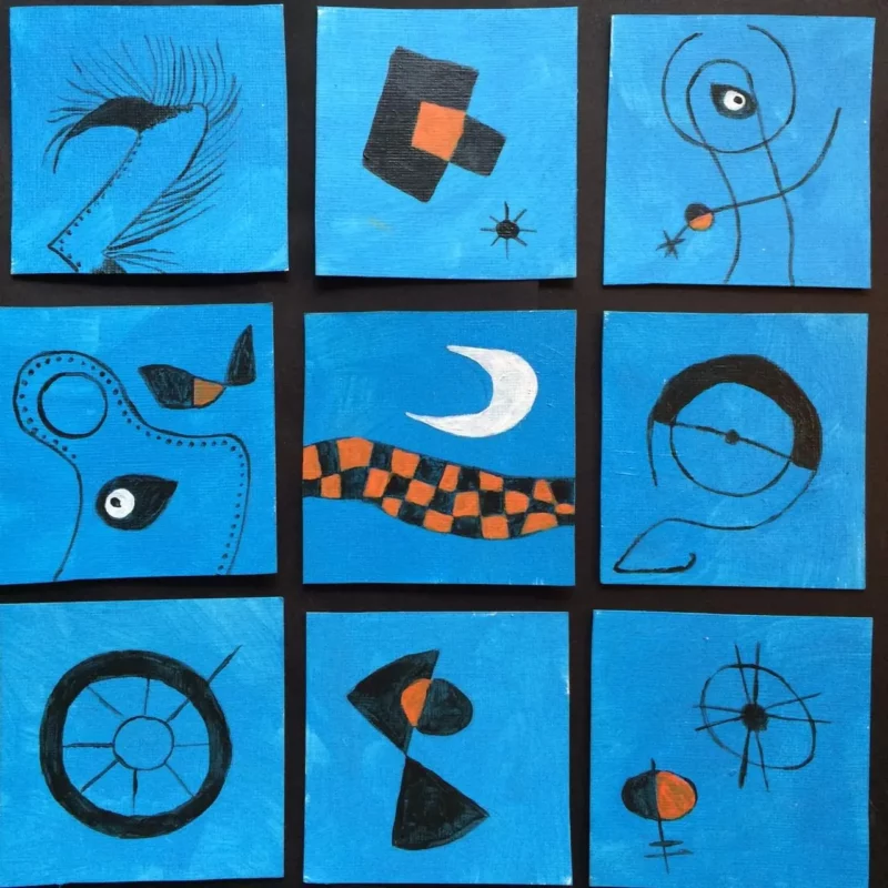 Lukisan Abstrak dengan Gaya Miró