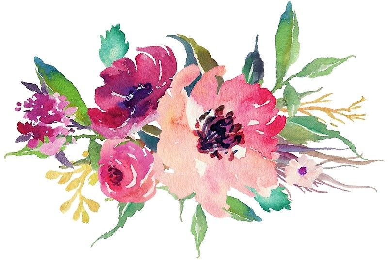 Lukisan Bunga Cat Air Bouquet Greeting Card