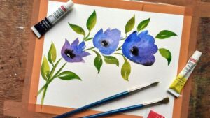 Lukisan Bunga Gampang Watercolor
