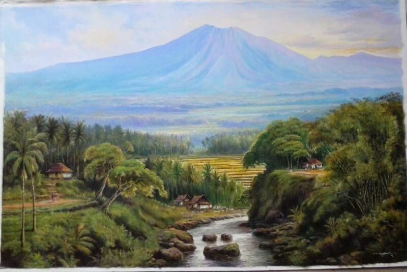 Lukisan Pemandangan Alam Gunung