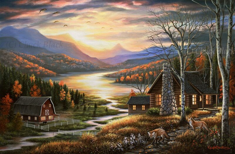 Lukisan Pemandangan Rumah Stunning Nature