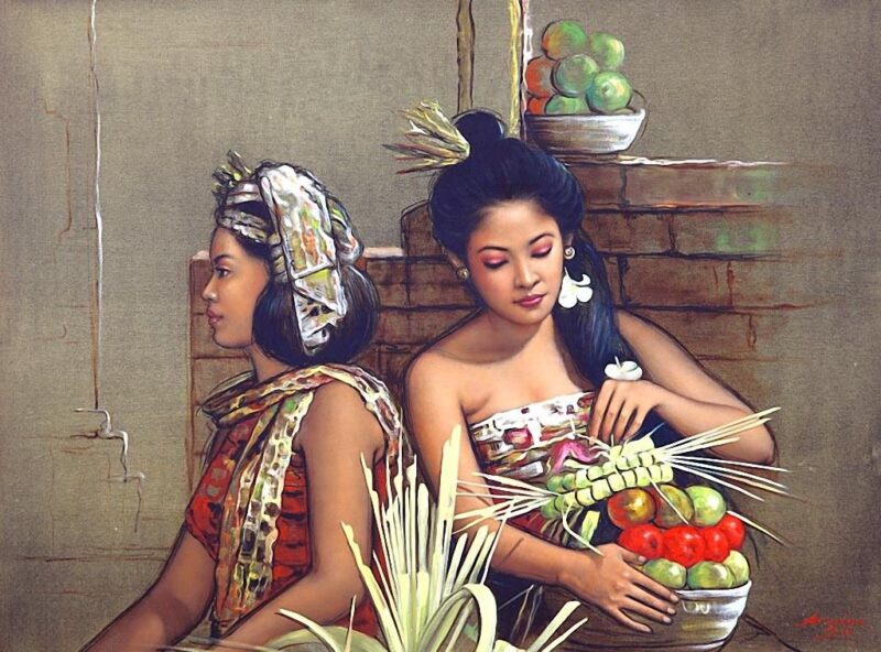 Lukisan Realisme Perempuan Bali Karya Awins