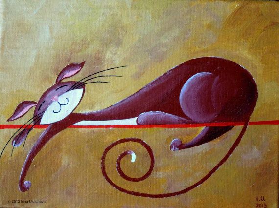 Original Cat Acrylic Painting