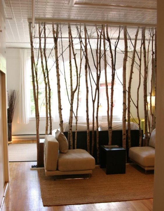 Partisi Penyekat Ruangan Model Batang Pohon Bambu
