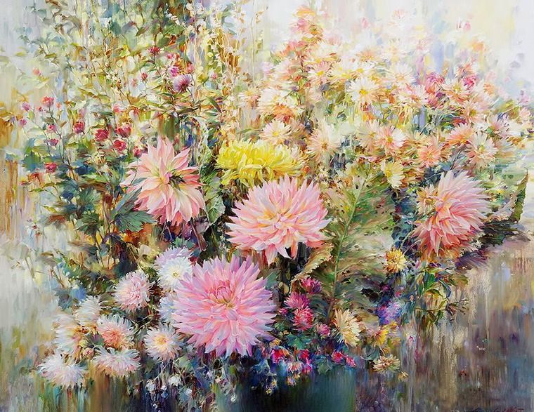 Watercolor Flowers by Oleg Timoshin